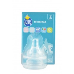 8058664049844 Neo Baby Tettarella Collo Largo Regolabile Silicone 2m+ 2pz