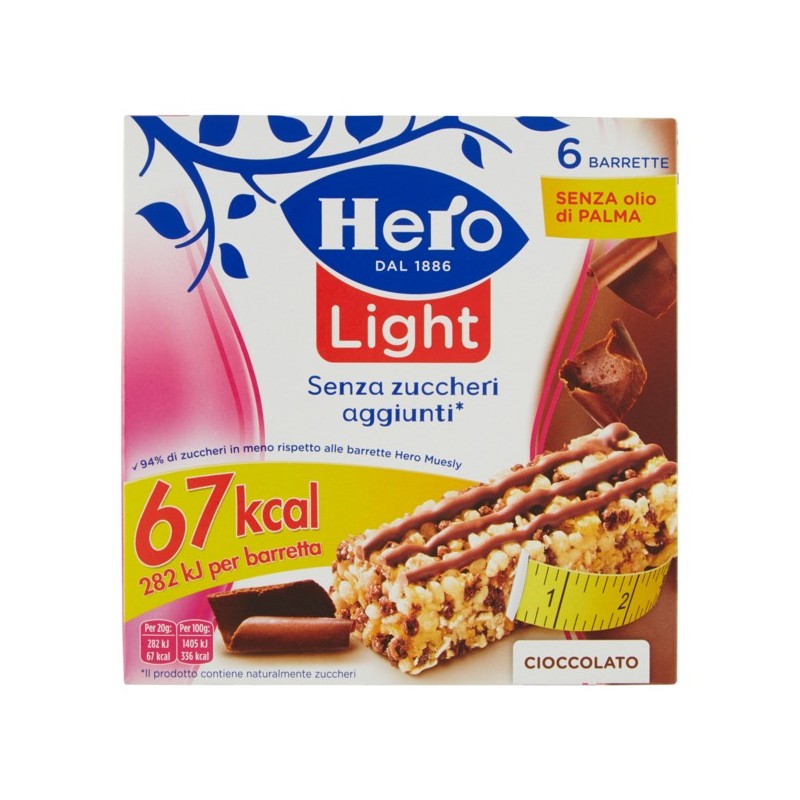 8000080002057Hero Light Muesly Cioccolato 6x20gr