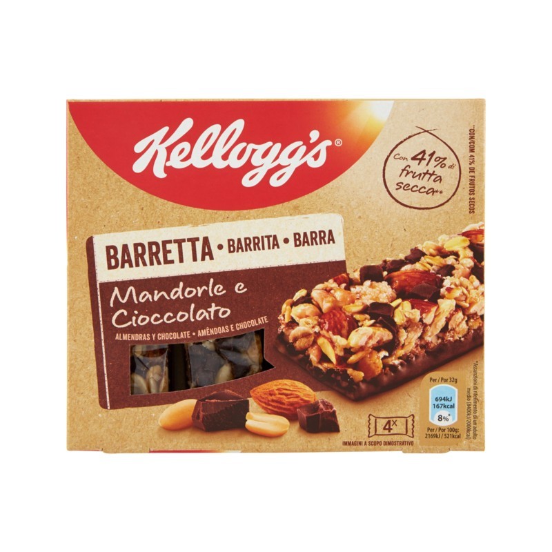 5053827161947Kellogg's Barrette Mandorle Cioccolato 4x32gr