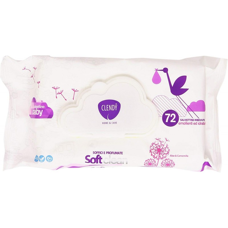 8033532105372Clendy Salviettine Soft Clean Aloe E Camomilla 72pz