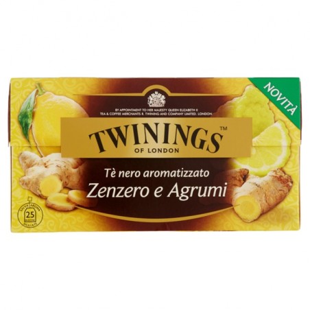 0070177225759Twining Te' Nero Zenzero E Agrumi 25 Filtri