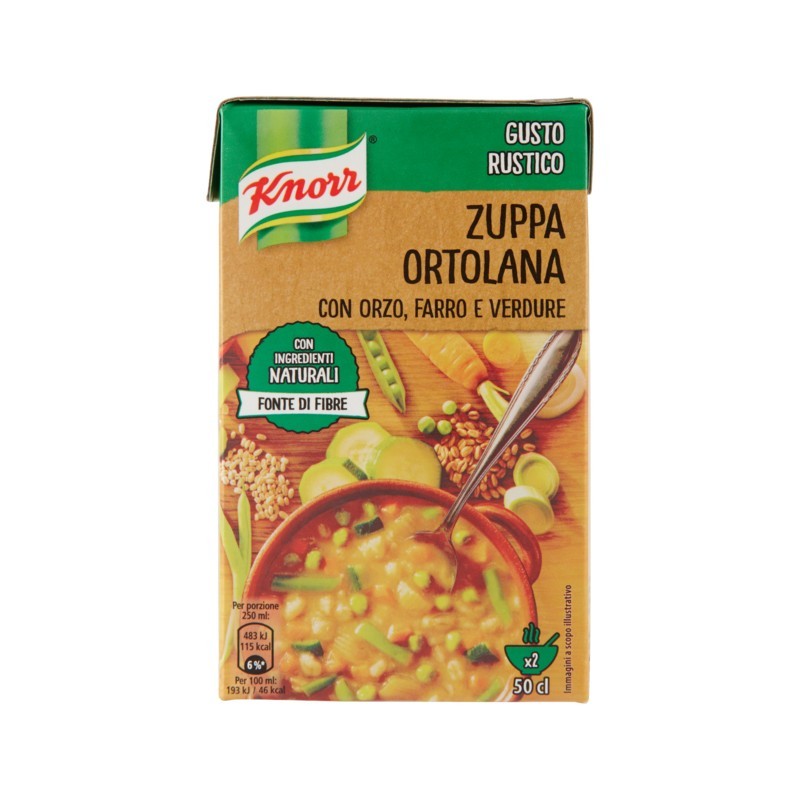 Knorr Zuppa Ortolana Con Orzo Farro E Verdure Brick 500ml
