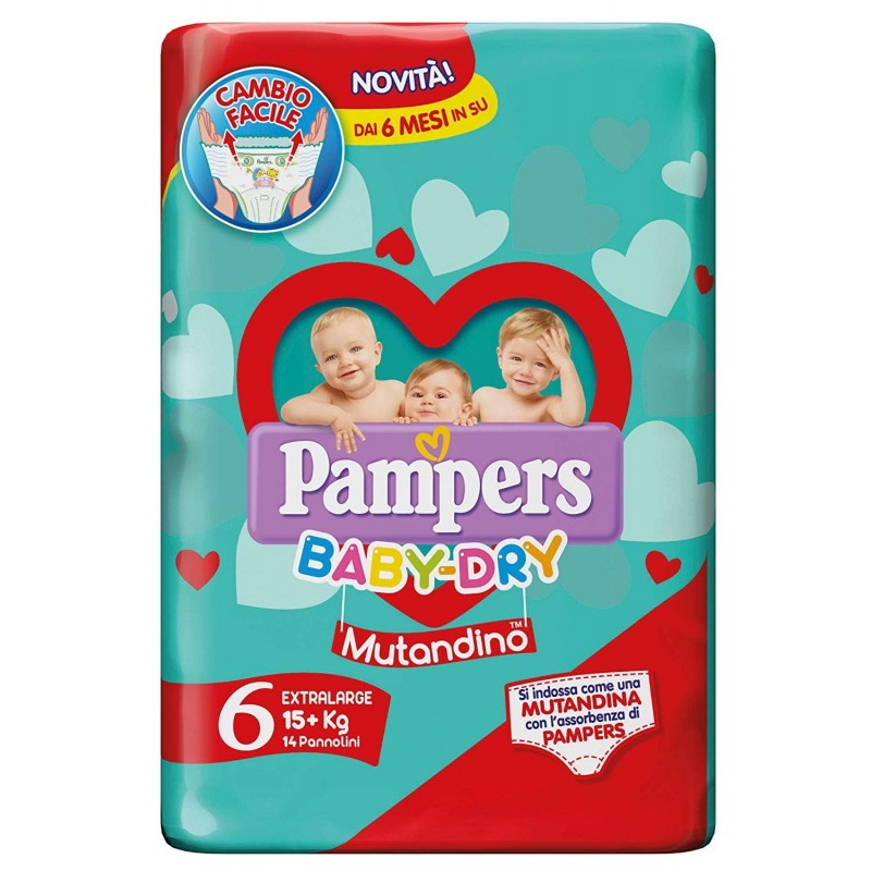 Pampers Baby Dry Mutandino Extralarge 15+ Kg 14pz