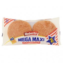 8003490046833Roberto Pane 2 Mega Maxi Hamburger Sesamo 250gr