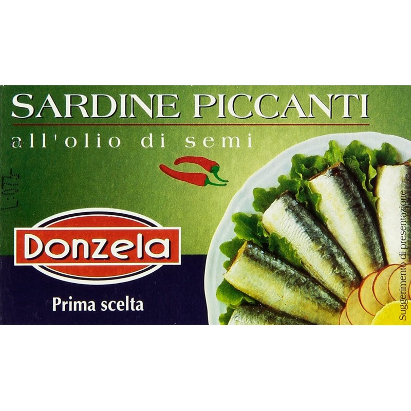 8000935255157Donzela Sardine All'olio Di Semi Piccante 125gr 8000935255157Donzela Sardine All'olio Di Semi Piccante 125gr