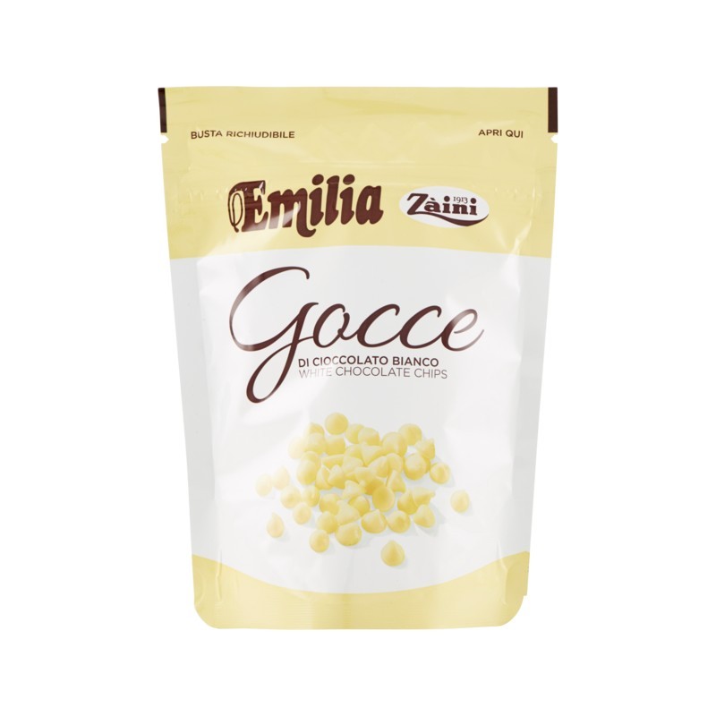 8004735069723Zaini Emilia Gocce Cioccolato Bianco 180gr
