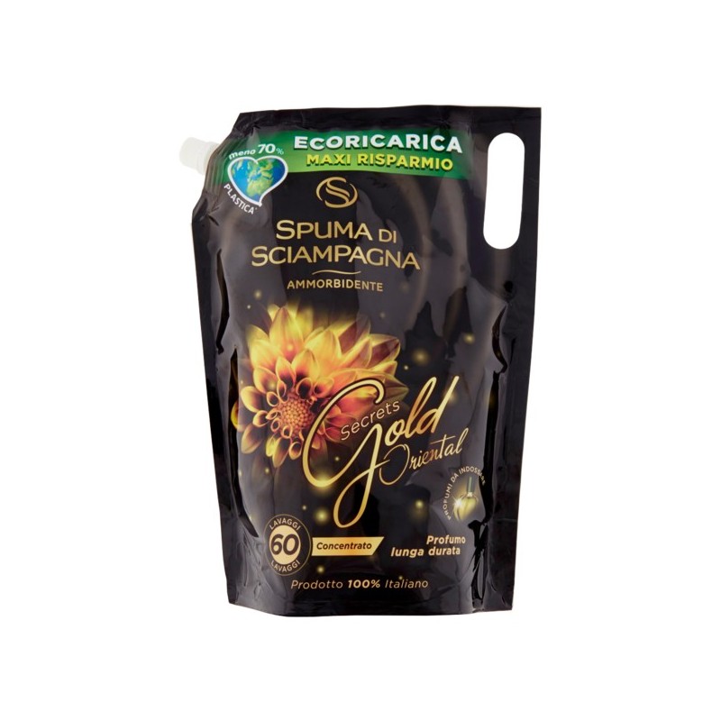 8007750006971Spuma Di Sciampagna Ammorbidente Eco Ricarica Gold 60 Misurini 1500ml