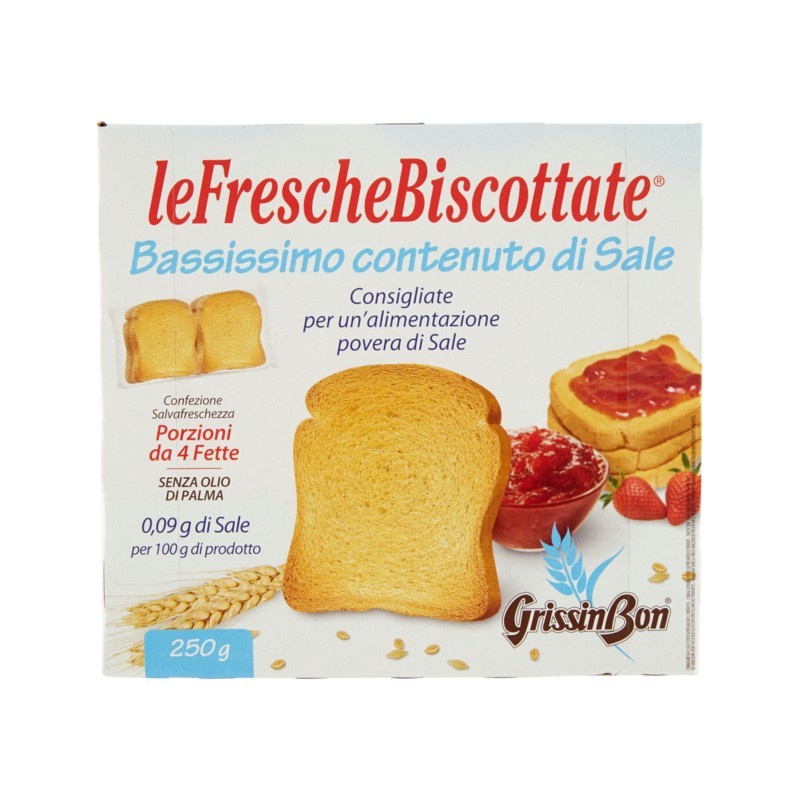 Grissin Bon Le Fresche Biscottate - Bassissimo Contenuto Di Sale 250gr