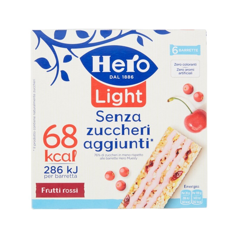 8000080004532Hero Light Muesly Frutti Rossi 6x20gr