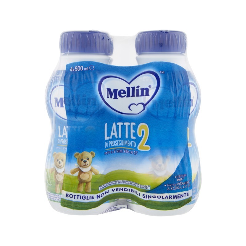 3041091492807 Mellin 2 Latte Liquido New 4x500ml