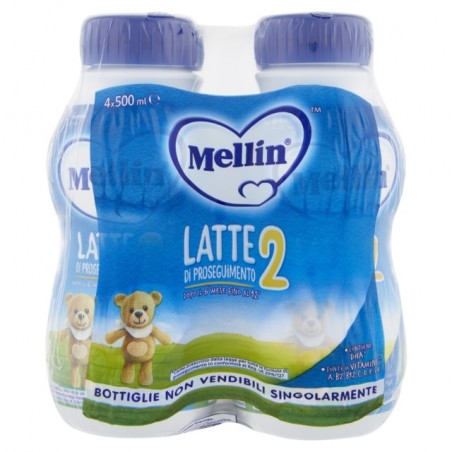 3041091492807 Mellin 2 Latte Liquido New 4x500ml