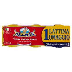 8003294819947As Do Mar Tonno Trancio All'olio Di Oliva 2+1x80gr