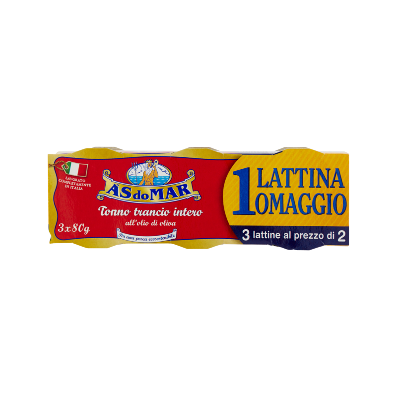8003294819947As Do Mar Tonno Trancio All'olio Di Oliva 2+1x80gr