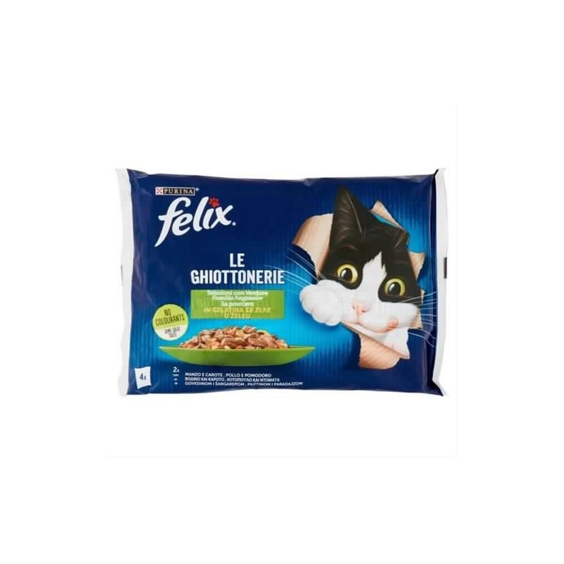 7613287486998Felix Le Ghiottonerie Selezioni Con Carne E Verdure 4x85gr