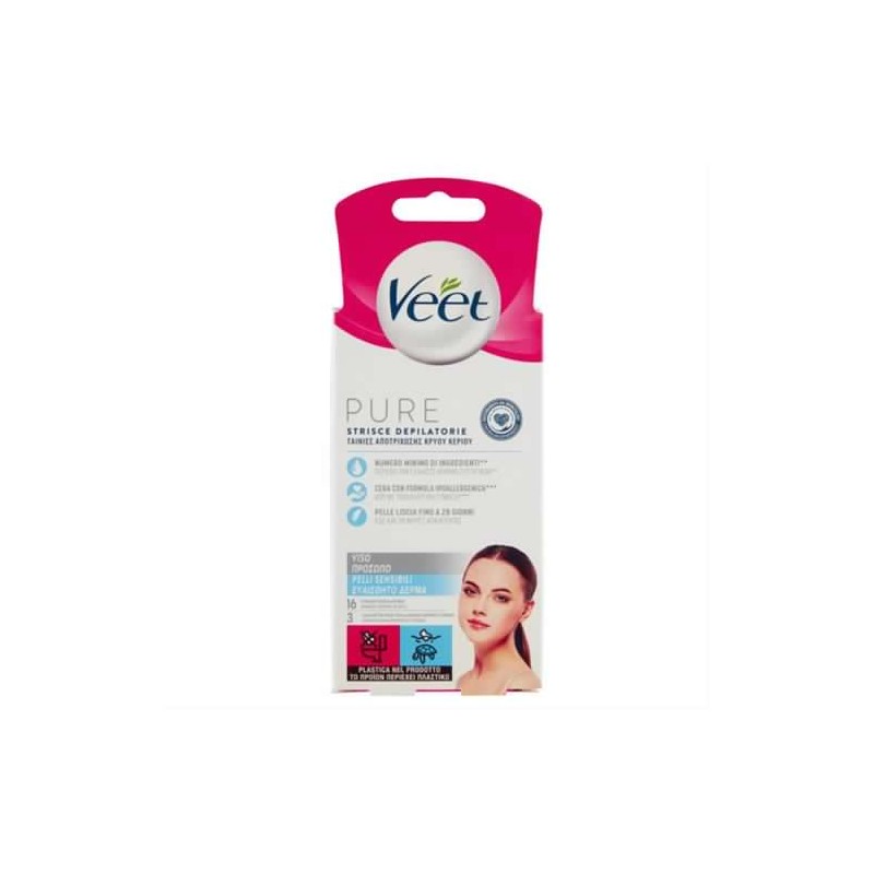 8056860820540Veet Pure Strisce Viso 16pz