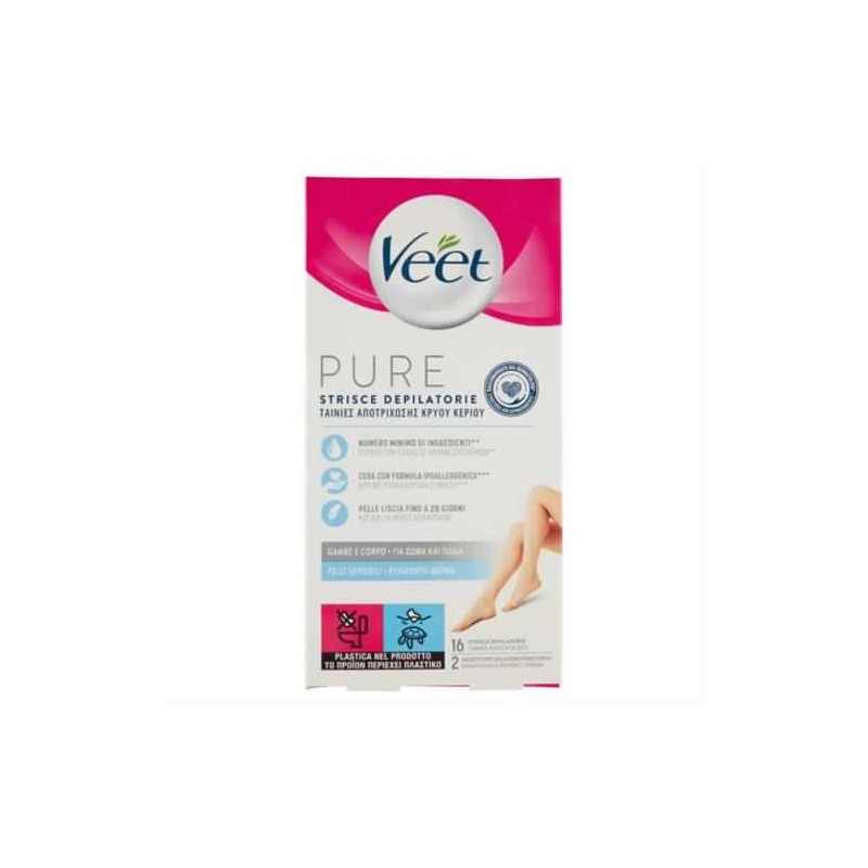 8056860820526Veet Pure Strisce Corpo 16pz