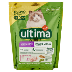 8059149430072Ultima Cat Crocchette Sterilizzato Hairball 440gr