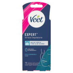 Veet Expert Strisce Viso Pelli Sensibili 12pz