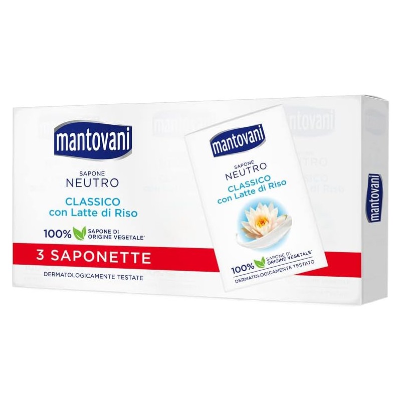 Mantovani Saponetta Neutra Classica Con Latte di Riso 3x90gr