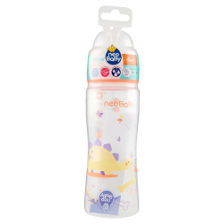 8058664165520Neo Baby Biberon Plastica Collo Largo Dino Arancio 4m+ 330ml