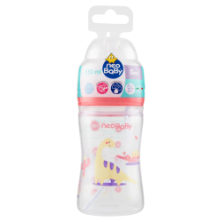 8058664165414Neo Baby Biberon Plastica Collo Largo Dino Rosa 0m+ 150ml