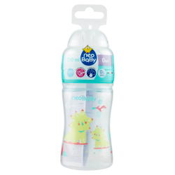 8058664166756Neo Baby Biberon Plastica Collo Largo Dino Verde 0m+ 150ml