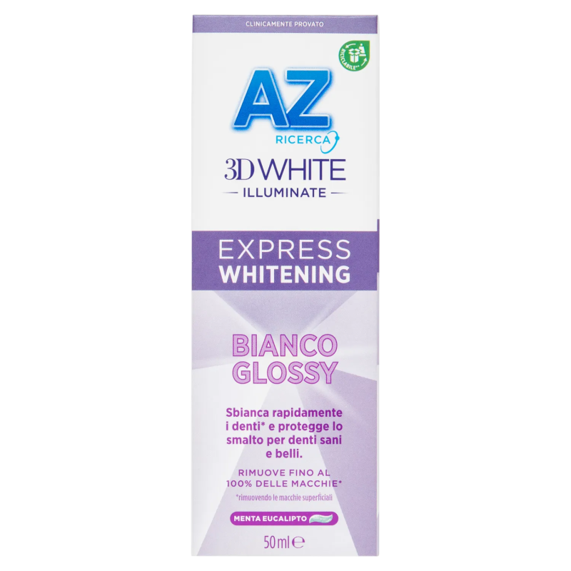 AZ Dentifricio 3D White Illuminate Express Whitening Bianco Glossy 50ml