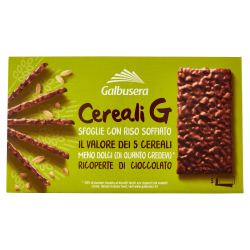 Galbusera Cereali G Sfoglie con Riso Soffiato Ricoperte di Cioccolato 5x30gr