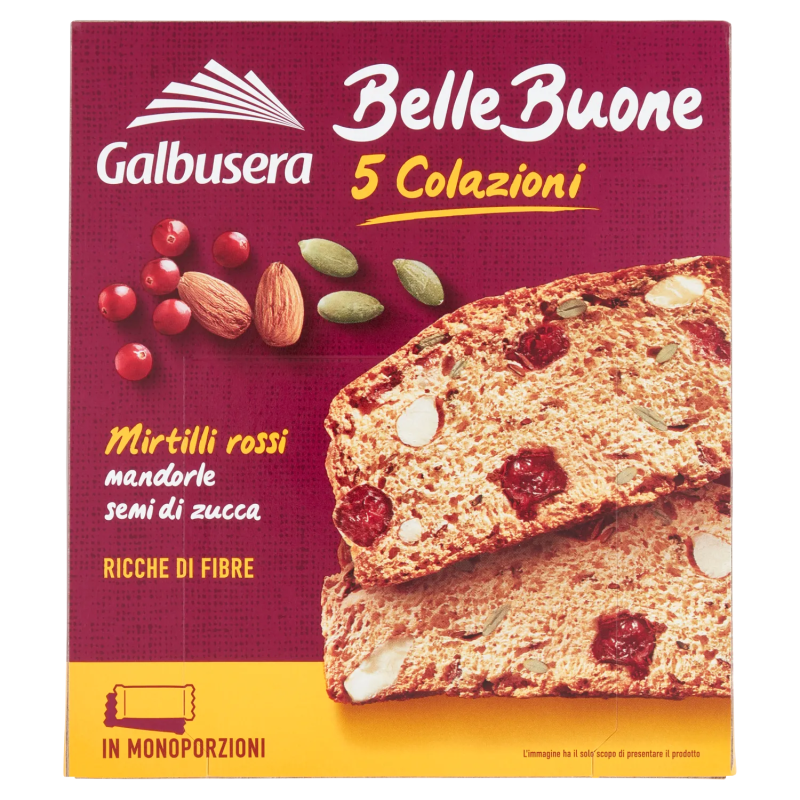8002190006345Galbusera Belle Buone 5 Colazioni Mirtilli Rossi, Mandrole E Semi Di Zucca 200gr