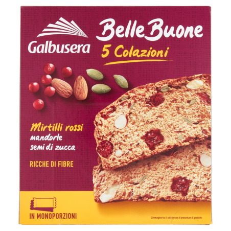 8002190006345Galbusera Belle Buone 5 Colazioni Mirtilli Rossi, Mandrole E Semi Di Zucca 200gr