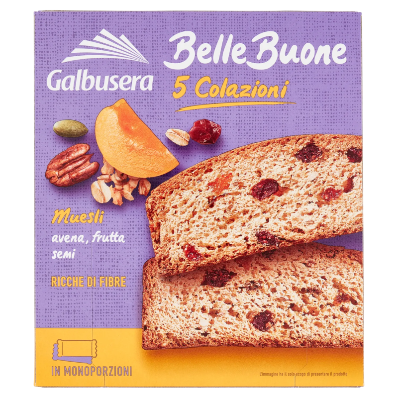 8002190006499Galbusera Belle Buone 5 Colazioni Muesli, Avena, Frutta, Semi 200gr