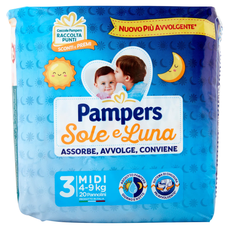 8 Confezioni Pampers Sole E Luna Junior - Taglia 5, 11-25 Kg, 16 Pannolini Per Confezione