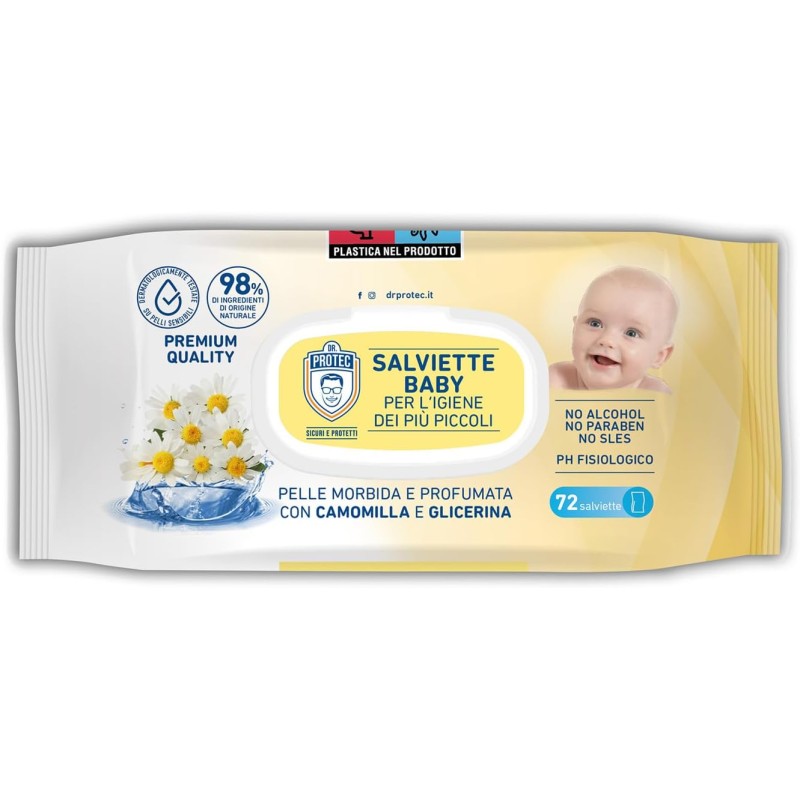 Dr. Protect Salviettine Baby Camomilla 72pz