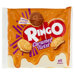 8013355501759Ringo Caramel Twist 165gr