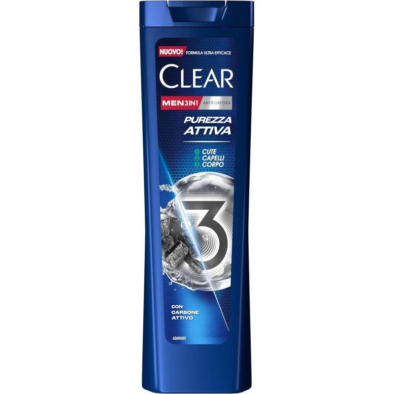 Clear Shampoo 3in1 Purezza Attiva 225ml