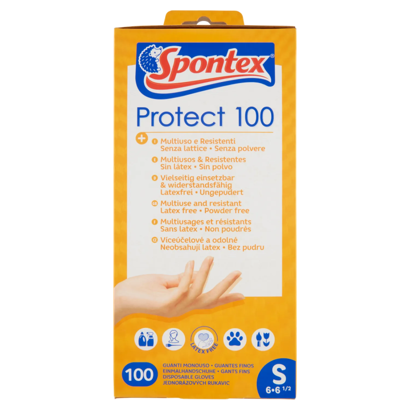 3384129390165 Spontex Guanti Protect 100 Misura Small 100pz 3384129390165 Spontex Guanti Protect 100 Misura Small 100pz