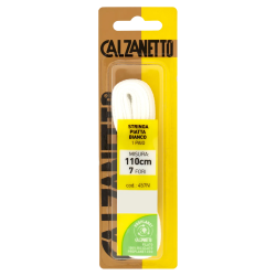 8004235014575Calzanetto Stringa Piatta Bianca 110cm New 2pz