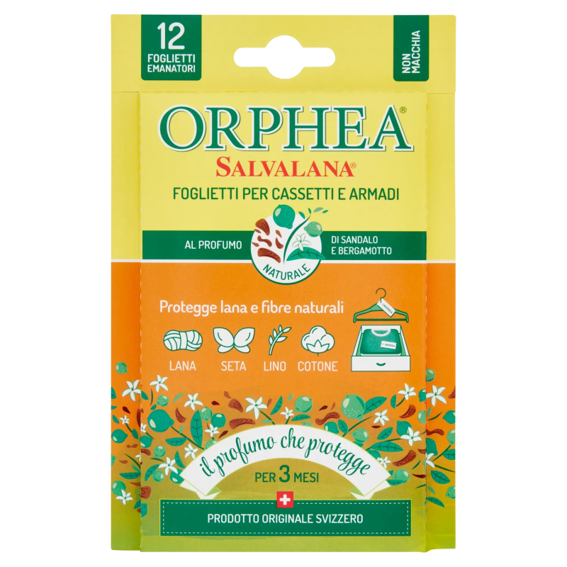 8001365182402Orphea Salvalana Cassetti E Armadi Sandalo & Bergamotto 12pz