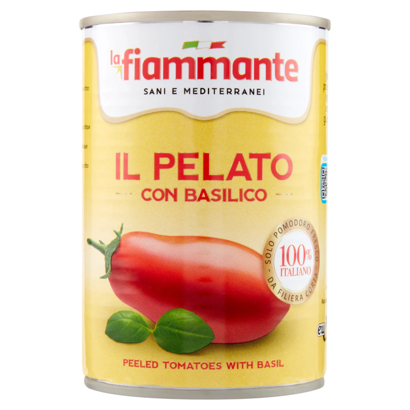 8001737102052La Fiammante Il Pelato Con Basilico 400gr