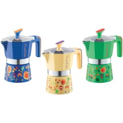 883336422414 Pedrini Caffettiera Frida Kahlo 3 Tazze - Colori Assortiti