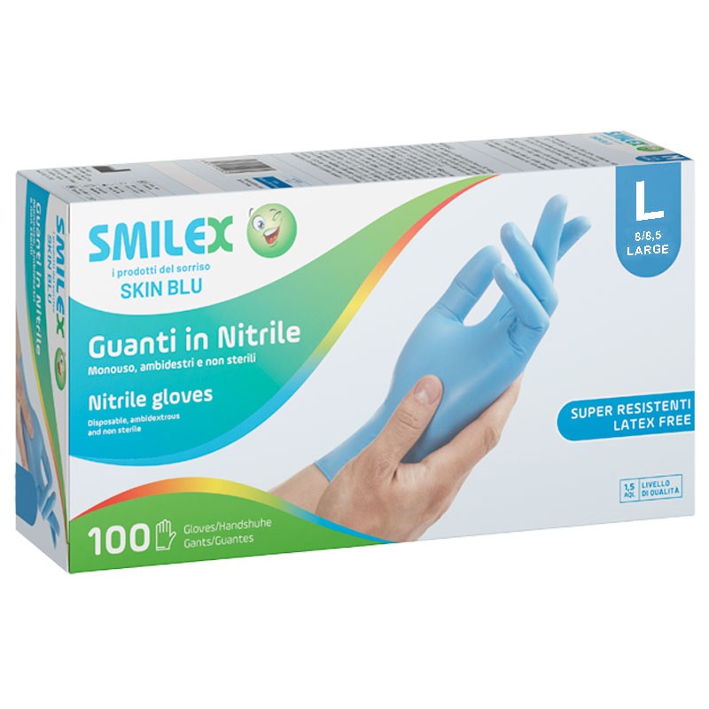 8024151809611 Derma Guanti Nitrile Blu Misura Grande 100pz