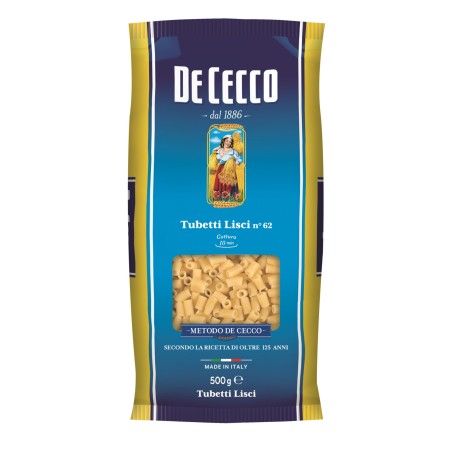 8001250120625 De Cecco 062 Tubetti Lisci 500gr