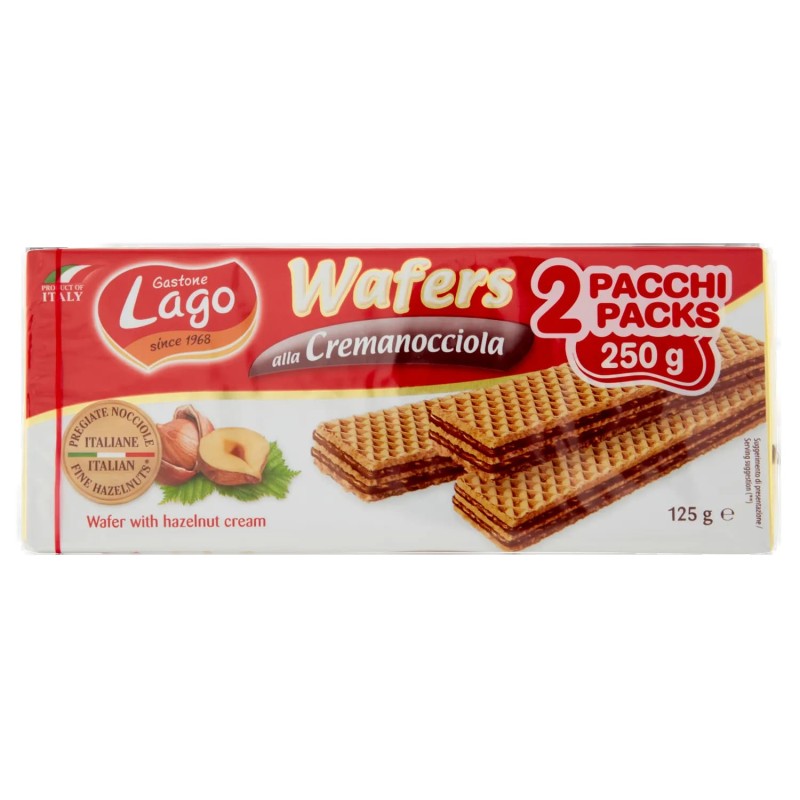 8004800001726 Lago Wafers Alla Cremanocciola 2x125gr