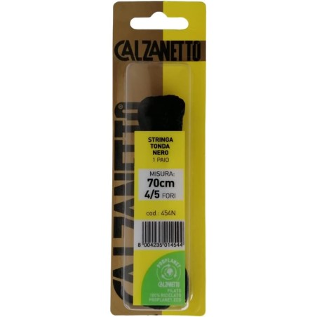 8004235014544 Calzanetto Stringa Tonda Nero 70cm 2pz