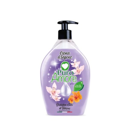8051166651157 Puro Amore Sapone Liquido Orchidea e Fiori di Hibiscus Con Erogatore 750ml