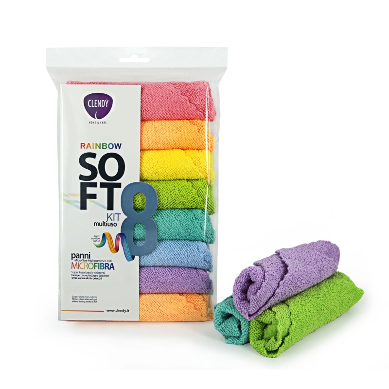 8033532104238 Clendy Soft Kit Panno Microfibra 30x30cm 8pz