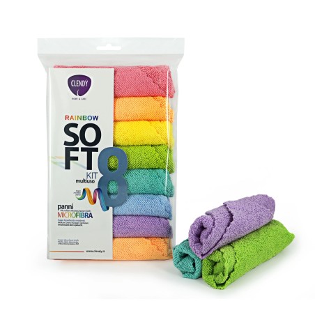 8033532104238 Clendy Soft Kit Panno Microfibra 30x30cm 8pz