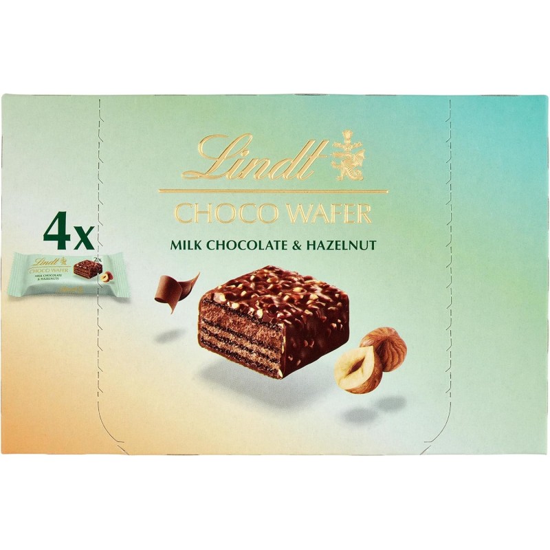 8003340856810 Lindt Choco Wafer Cioccolato al Latte e Nocciola 4x30gr