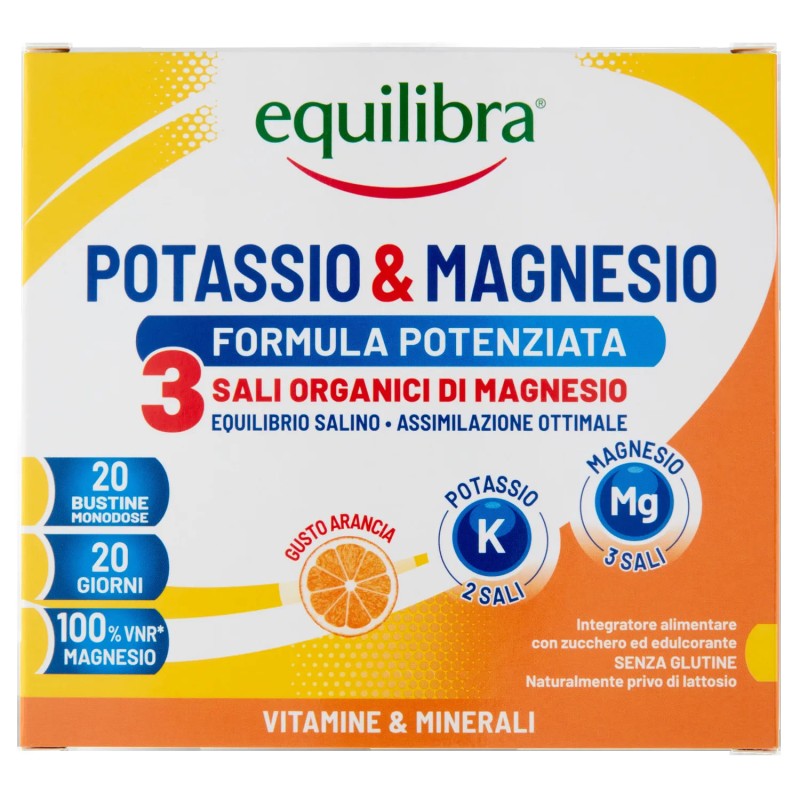 8000137006304 Equilibra Potassio & Magnesio 3 Formula Potenziata Bustine Monodose 20x5,2gr 8000137006304 Equilibra Potassio & Magnesio 3 Formula Potenziata Bustine Monodose 20x5,2gr