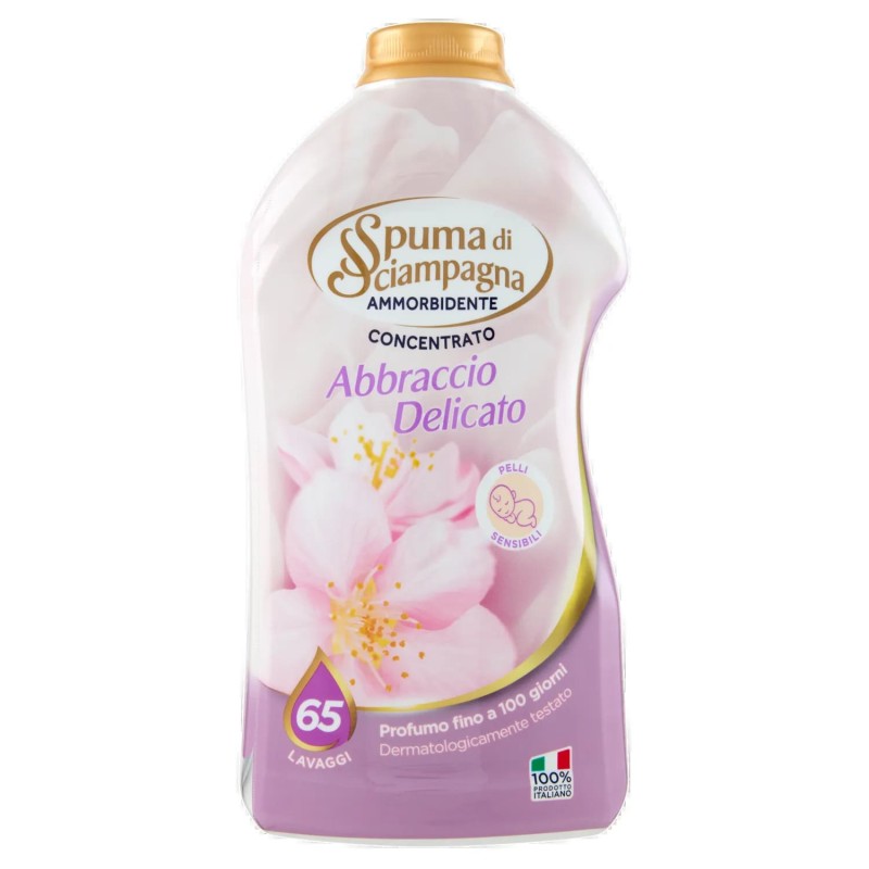 8007750016659 Spuma di Sciampagna Ammorbidente Abbraccio Delciato 65 Misurini 1300ml 8007750016659 Spuma di Sciampagna Ammorbidente Abbraccio Delciato 65 Misurini 1300ml